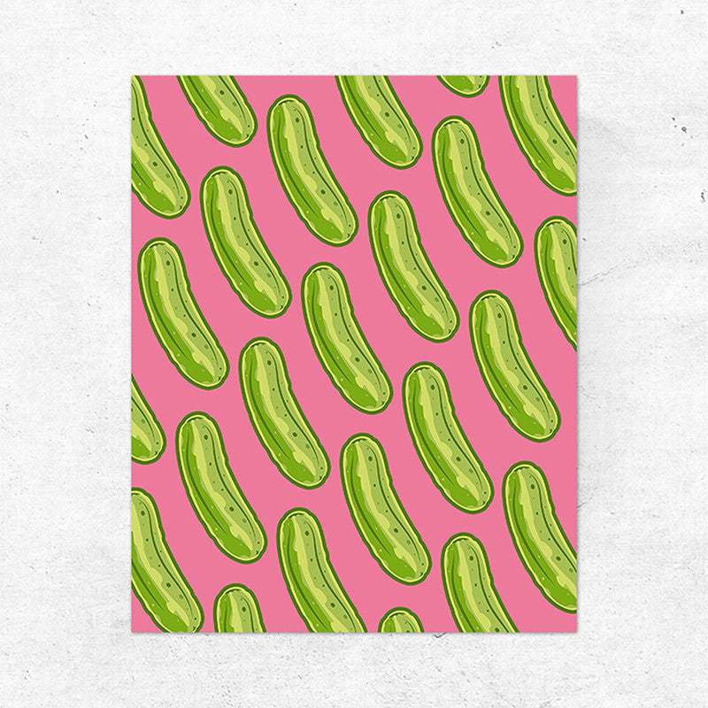 Pickle Shirts - Pop Art Pickles Wall Art - Pink 