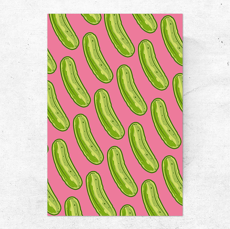Pickle Shirts - Pop Art Pickles Wall Art - Pink 