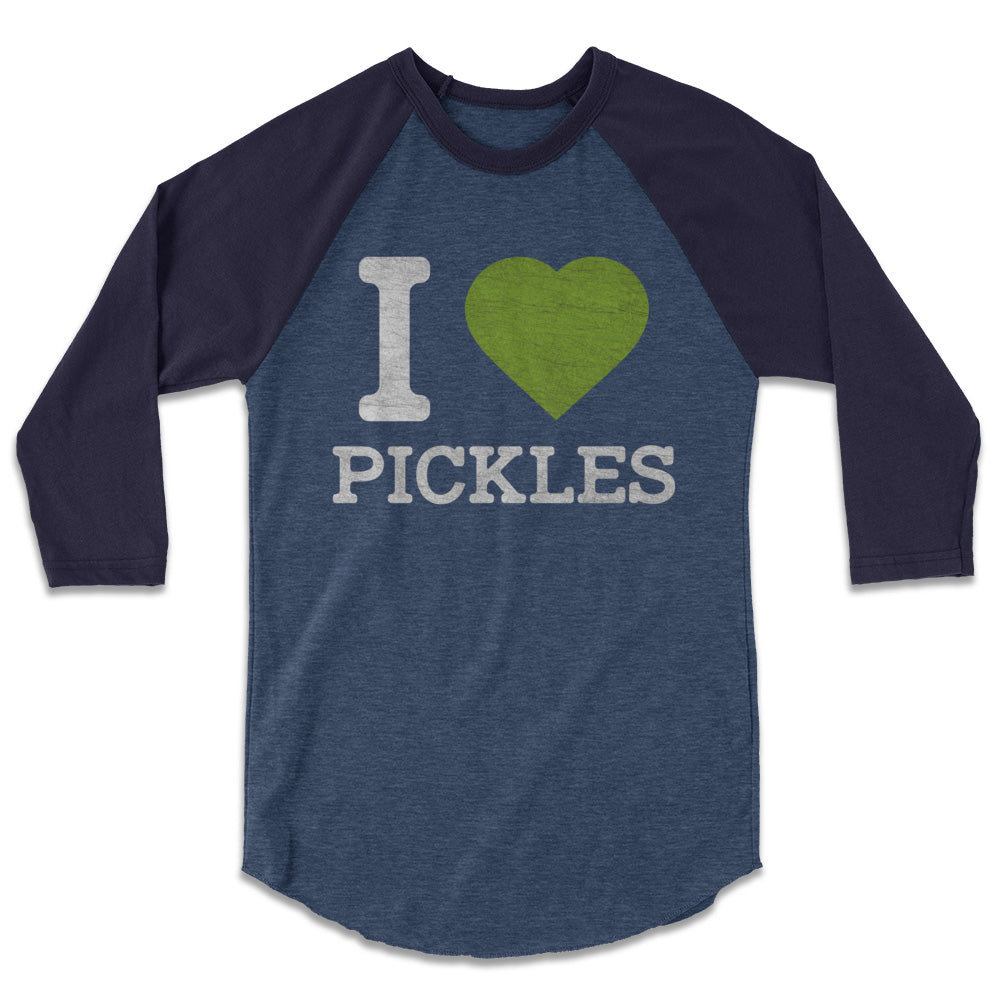 Pickle Shirts - I Love Pickles Baseball Tee 