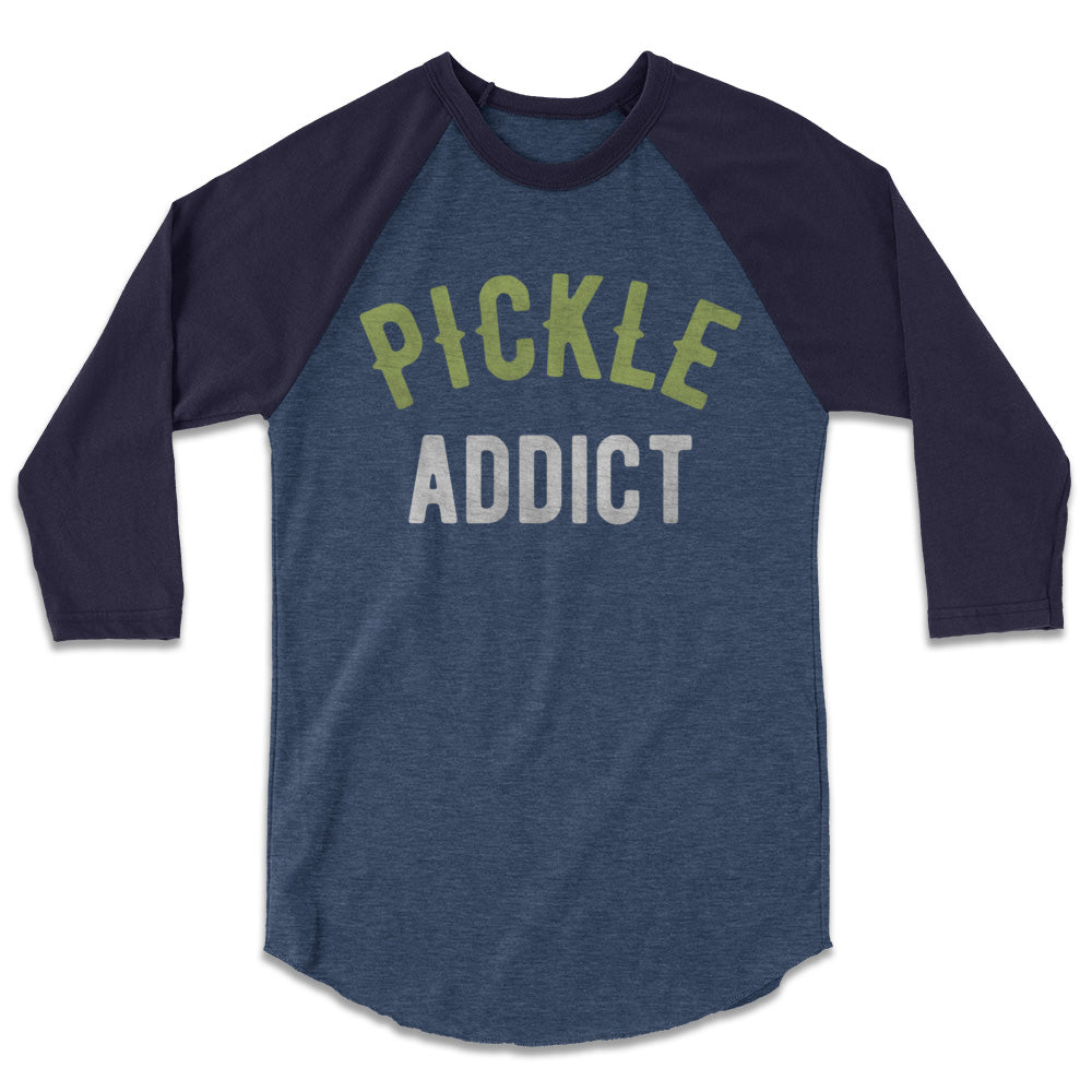 Pickle Shirts - Pickle Addict Baseball Tee 