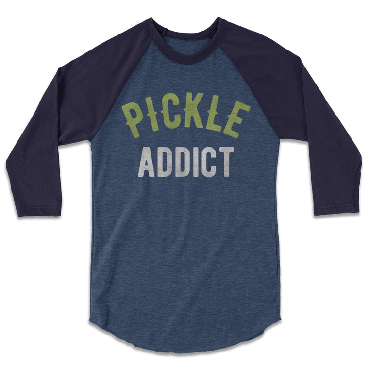 Pickle Shirts - Pickle Addict Baseball Tee 