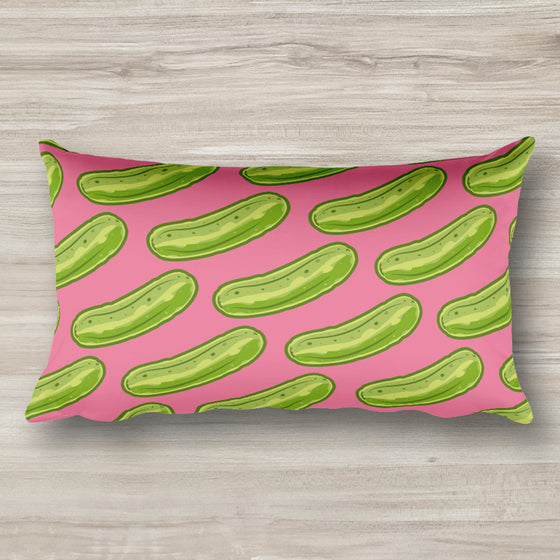 Pickle Shirts - Pop Art Pickles Pillow - Pink 